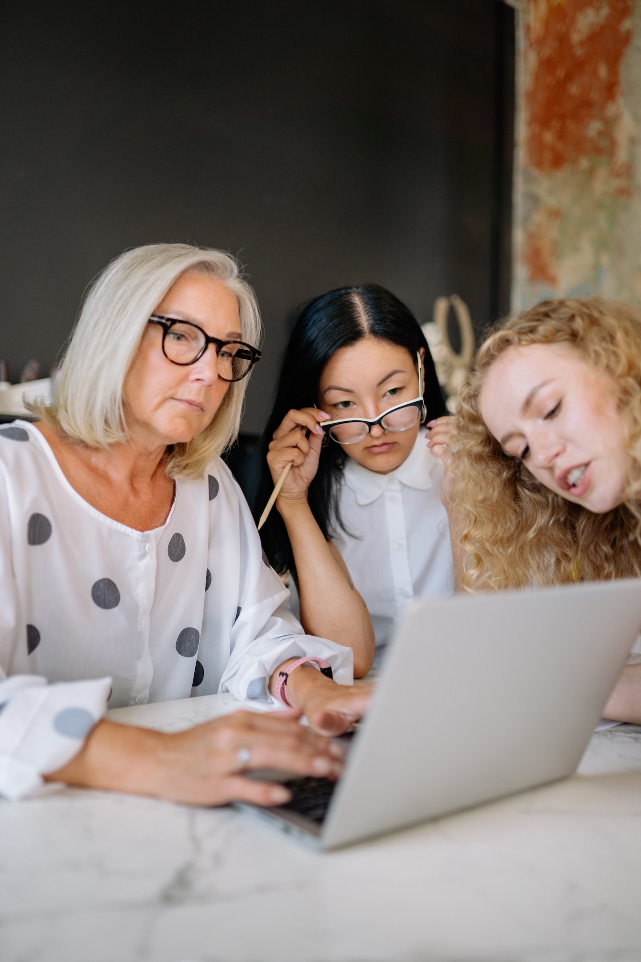 HR consultants reviewing work together